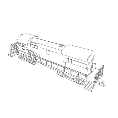 Tren hattı sanatı. Boyama sayfası - Tren - Çocuklar için illüstrasyon