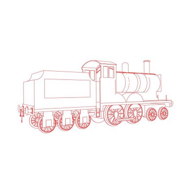 Tren hattı sanatı. Boyama sayfası - Tren - Çocuklar için illüstrasyon