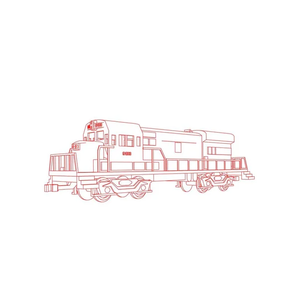 Art de la ligne du train. Coloriage - Train - illustration pour les enfants — Image vectorielle