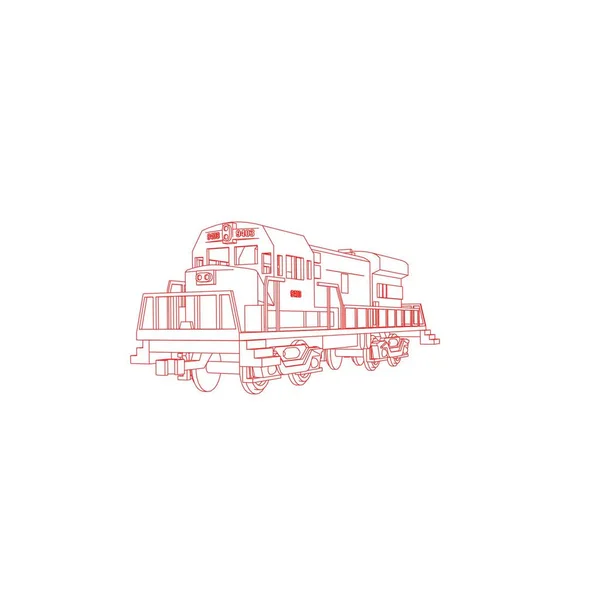 Linienkunst des Zuges. Malseite - Zug - Illustration für die Kinder — Stockvektor