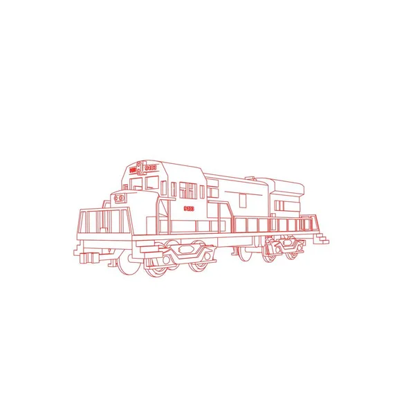 Linea arte del treno. Disegno da colorare - Treno - illustrazione per i bambini — Vettoriale Stock