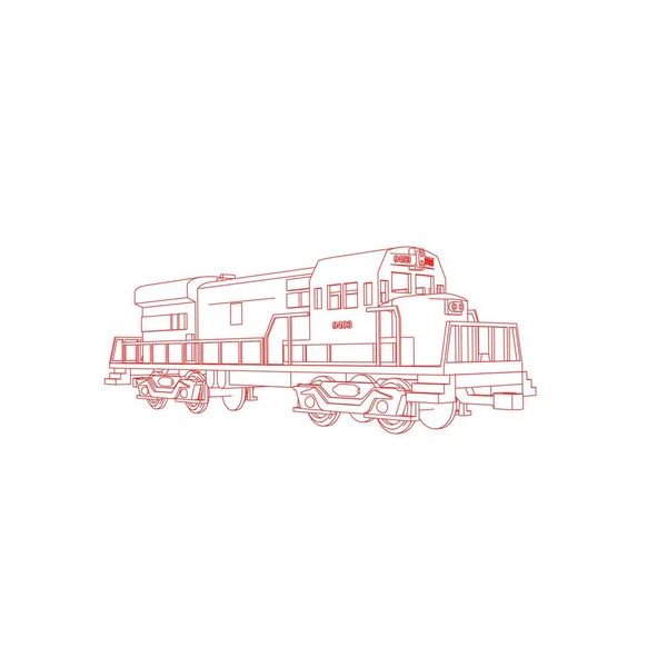 Line art of the train. Coloring page - Train - illustration for the children — Stock Vector