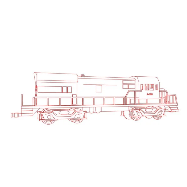 Línea de arte del tren. Dibujo para colorear - Tren - ilustración para los niños — Archivo Imágenes Vectoriales