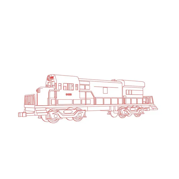 Linha de arte do trem. Desenho para colorir - Trem - ilustração para as crianças — Vetor de Stock