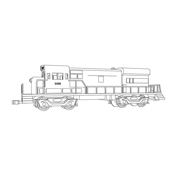 Línea de arte del tren. Dibujo para colorear - Tren - ilustración para los niños — Vector de stock