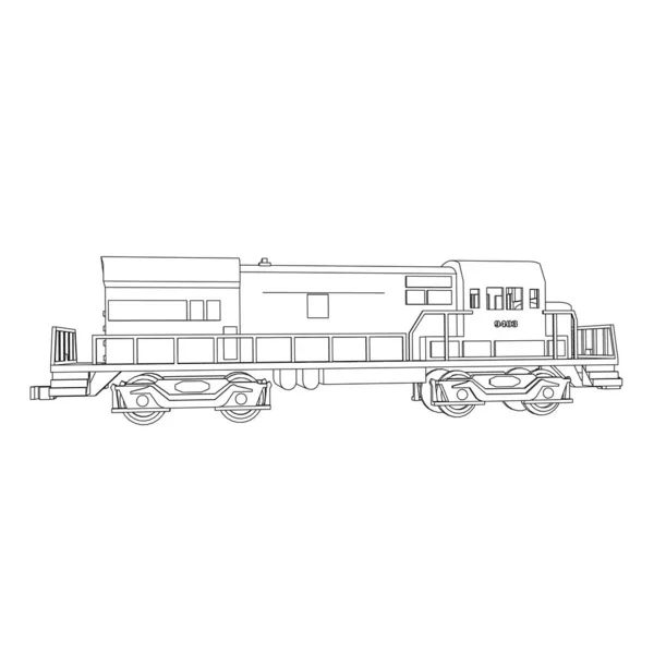 Línea de arte del tren. Dibujo para colorear - Tren - ilustración para los niños — Archivo Imágenes Vectoriales