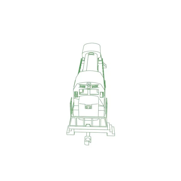 Linha de arte do trem. Desenho para colorir - Trem - ilustração para as crianças —  Vetores de Stock