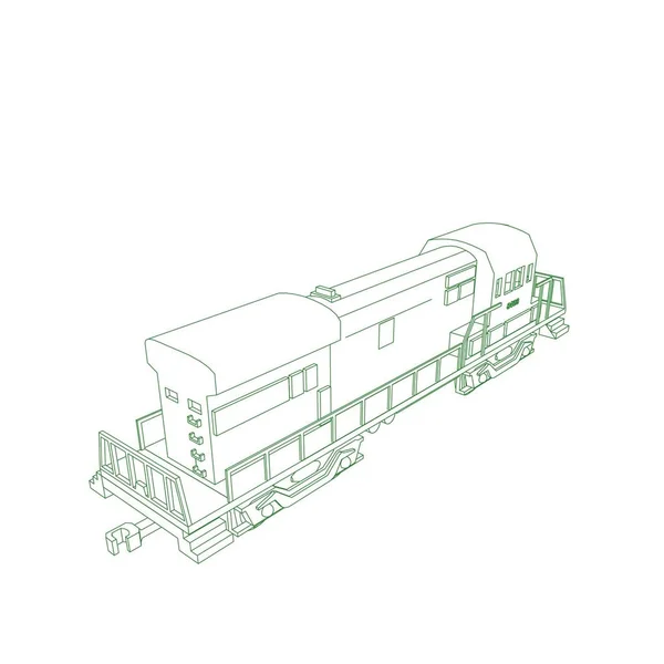 Línea de arte del tren. Dibujo para colorear - Tren - ilustración para los niños — Archivo Imágenes Vectoriales