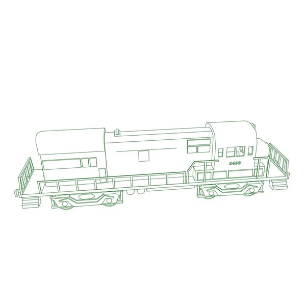 Línea de arte del tren. Dibujo para colorear - Tren - ilustración para los niños — Archivo Imágenes Vectoriales