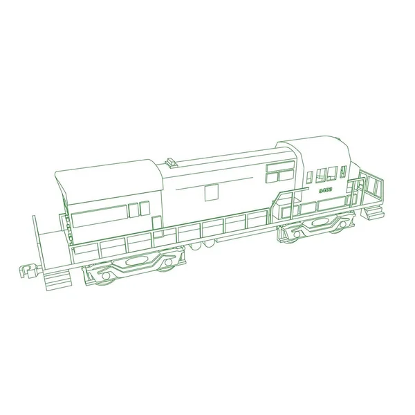 Línea de arte del tren. Dibujo para colorear - Tren - ilustración para los niños — Vector de stock