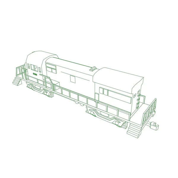 Linha de arte do trem. Desenho para colorir - Trem - ilustração para as crianças —  Vetores de Stock