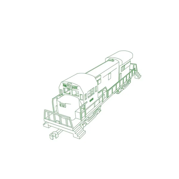 Art de la ligne du train. Coloriage - Train - illustration pour les enfants — Image vectorielle