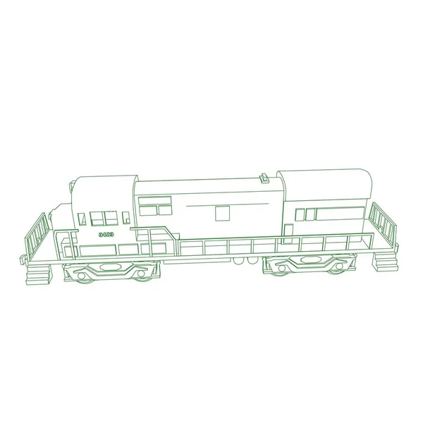 Línea de arte del tren. Dibujo para colorear - Tren - ilustración para los niños — Vector de stock