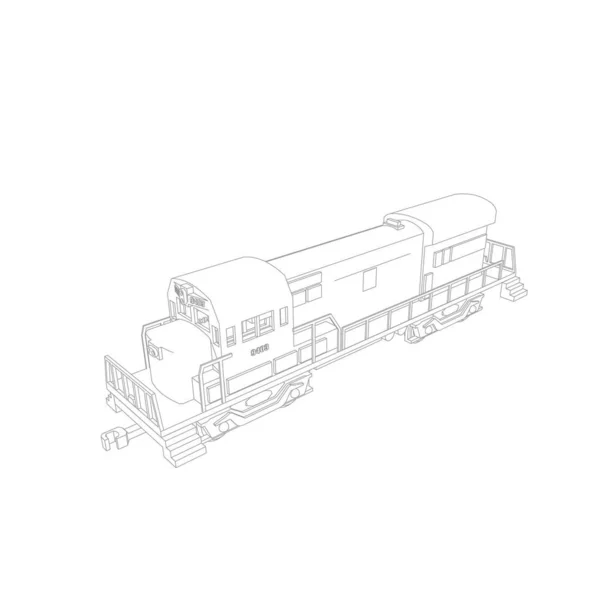 Línea de arte del tren. Dibujo para colorear - Tren - ilustración para los niños — Vector de stock