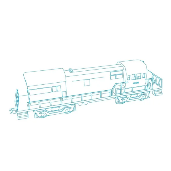 Linha de arte do trem. Desenho para colorir - Trem - ilustração para as crianças —  Vetores de Stock