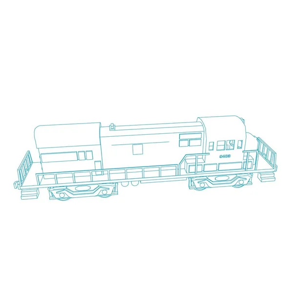 Linha de arte do trem. Desenho para colorir - Trem - ilustração para as crianças — Vetor de Stock