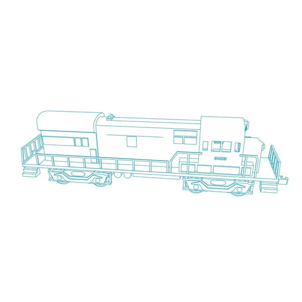 Línea de arte del tren. Dibujo para colorear - Tren - ilustración para los niños — Vector de stock