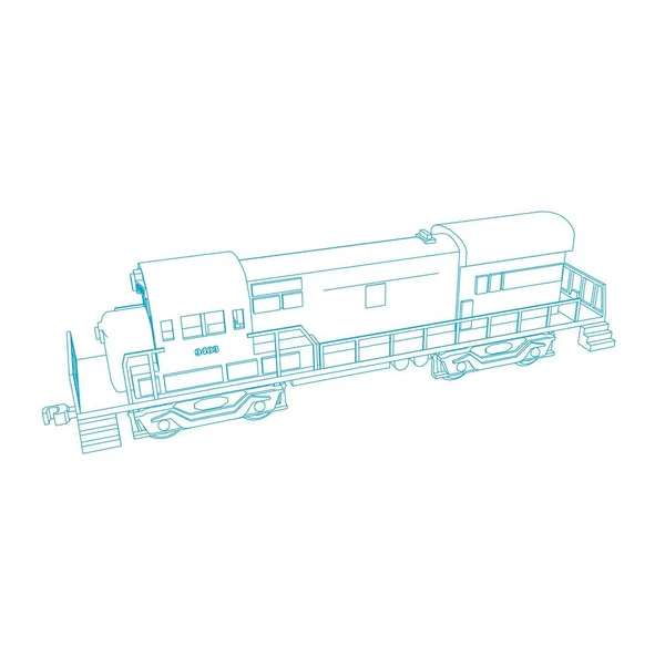 Línea de arte del tren. Dibujo para colorear - Tren - ilustración para los niños — Archivo Imágenes Vectoriales