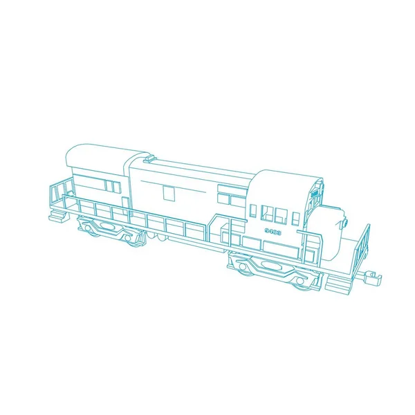 Línea de arte del tren. Dibujo para colorear - Tren - ilustración para los niños — Archivo Imágenes Vectoriales