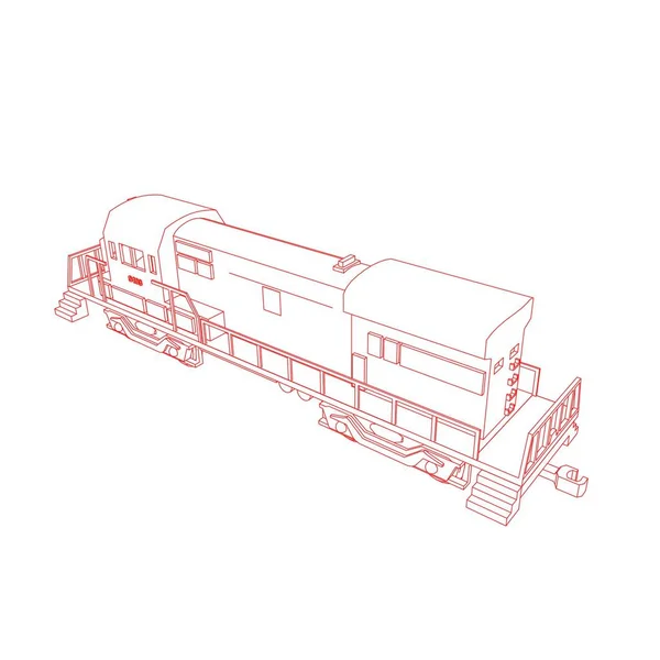 ट्रेनची लाइन आर्ट. रंगीत पृष्ठ ट्रेन मुलांसाठी स्पष्टीकरण — स्टॉक व्हेक्टर