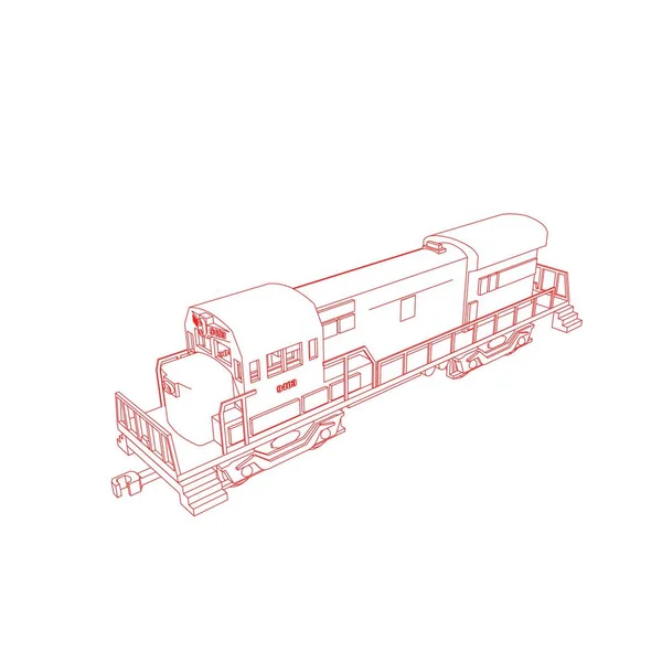 Linha de arte do trem. Desenho para colorir - Trem - ilustração para as crianças —  Vetores de Stock