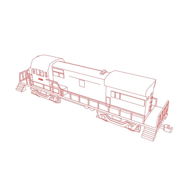 火车的线条艺术。 彩绘页.火车.儿童图解 — 图库矢量图片
