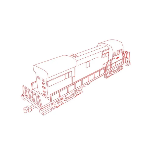 火车的线条艺术。 彩绘页.火车.儿童图解 — 图库矢量图片