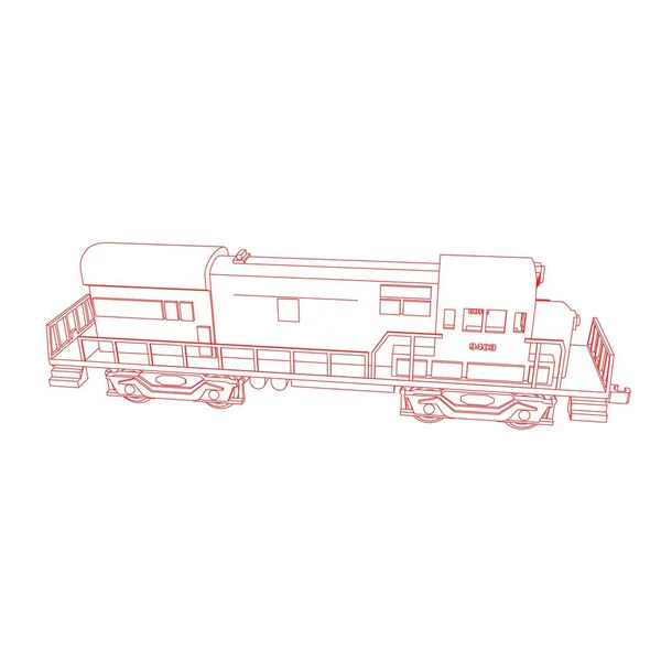 Linea arte del treno. Disegno da colorare - Treno - illustrazione per i bambini — Vettoriale Stock