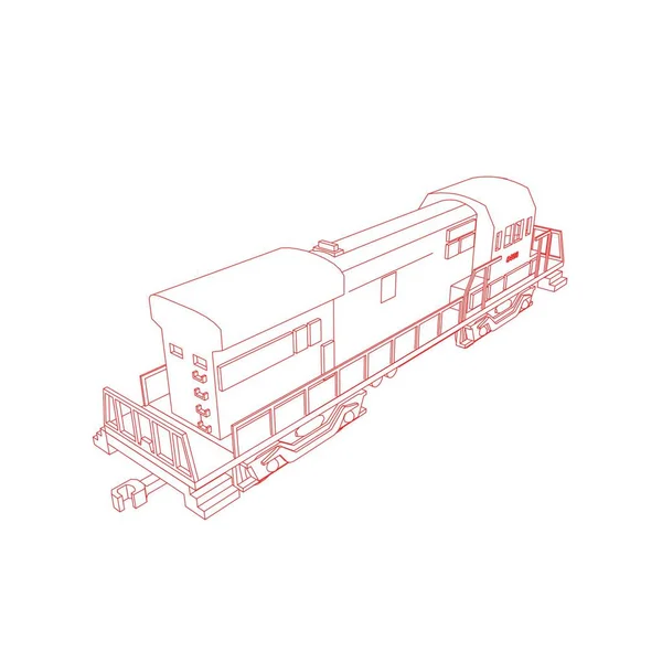 火车的线条艺术。 彩绘页.火车.儿童图解 — 图库矢量图片