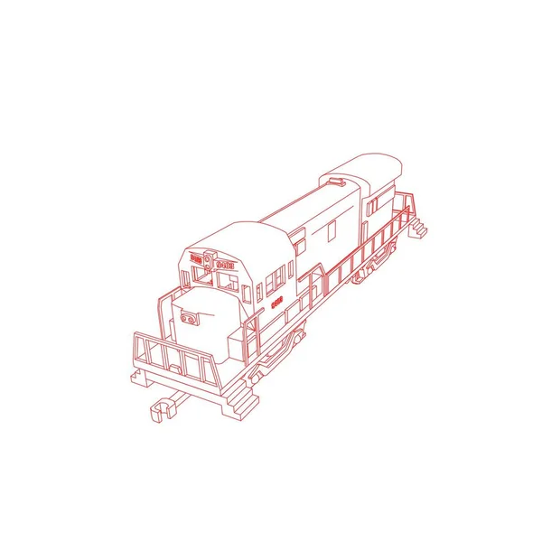 Linea arte del treno. Disegno da colorare - Treno - illustrazione per i bambini — Vettoriale Stock