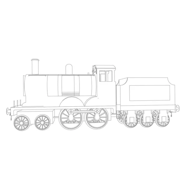 สายศิลปะของรถไฟ หน้าสี - รถไฟ - ภาพประกอบสําหรับเด็ก — ภาพเวกเตอร์สต็อก