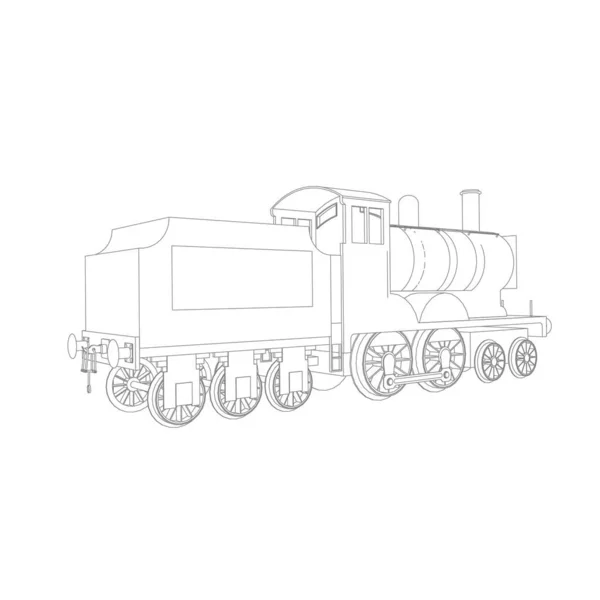 สายศิลปะของรถไฟ หน้าสี - รถไฟ - ภาพประกอบสําหรับเด็ก — ภาพเวกเตอร์สต็อก