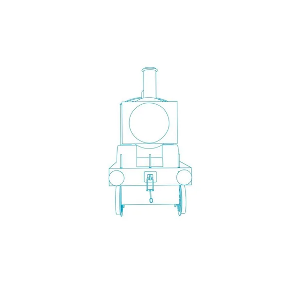 Línea de arte del tren. Dibujo para colorear - Tren - ilustración para los niños — Vector de stock