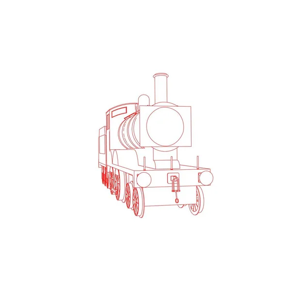 Linha de arte do trem. Desenho para colorir - Trem - ilustração para as crianças —  Vetores de Stock