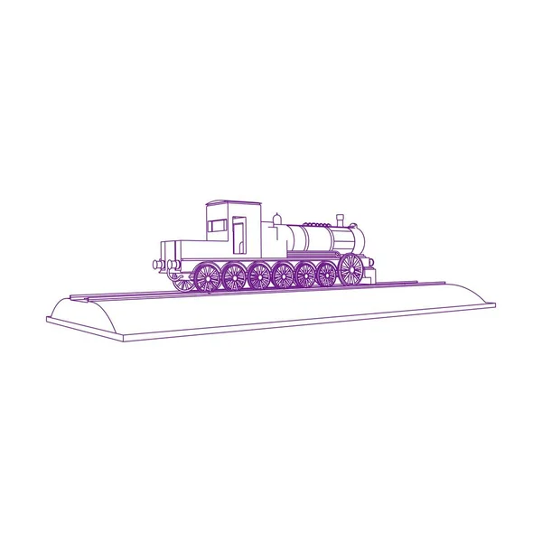 Linha de arte do trem. Desenho para colorir - Trem - ilustração para as crianças —  Vetores de Stock