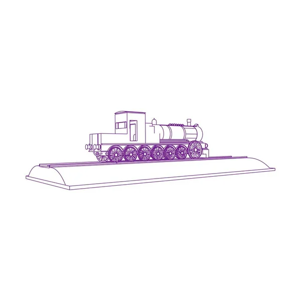 Linha de arte do trem. Desenho para colorir - Trem - ilustração para as crianças — Vetor de Stock