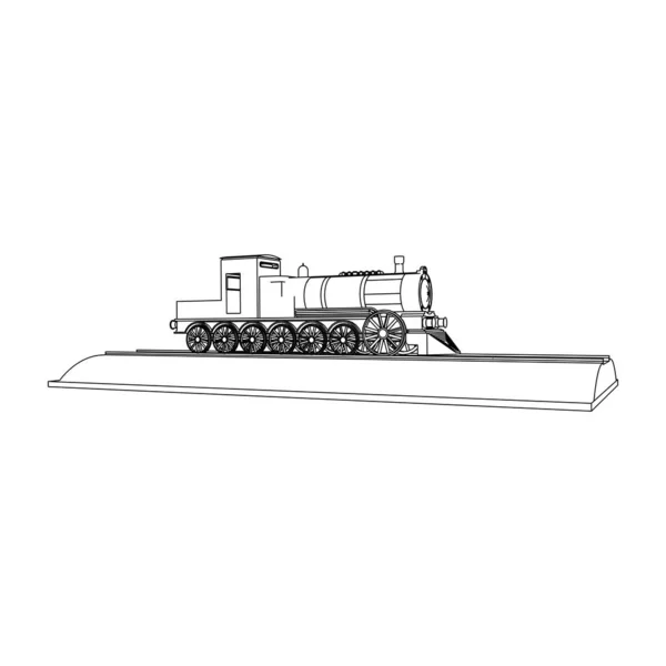 Linha de arte do trem. Desenho para colorir - Trem - ilustração para as crianças —  Vetores de Stock