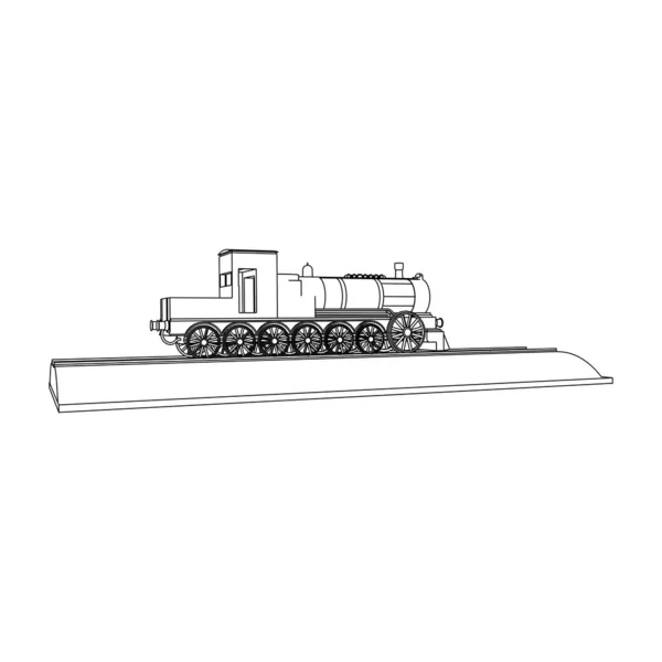 Linha de arte do trem. Desenho para colorir - Trem - ilustração para as crianças — Vetor de Stock