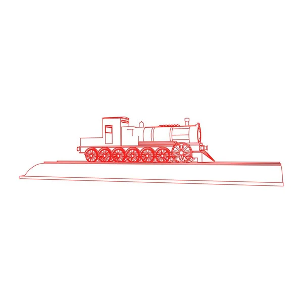 Linha de arte do trem. Desenho para colorir - Trem - ilustração para as crianças —  Vetores de Stock