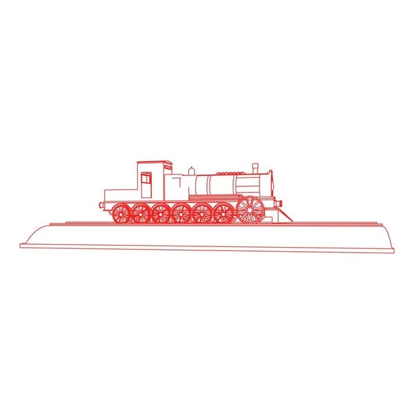 Línea de arte del tren. Dibujo para colorear - Tren - ilustración para los niños — Vector de stock