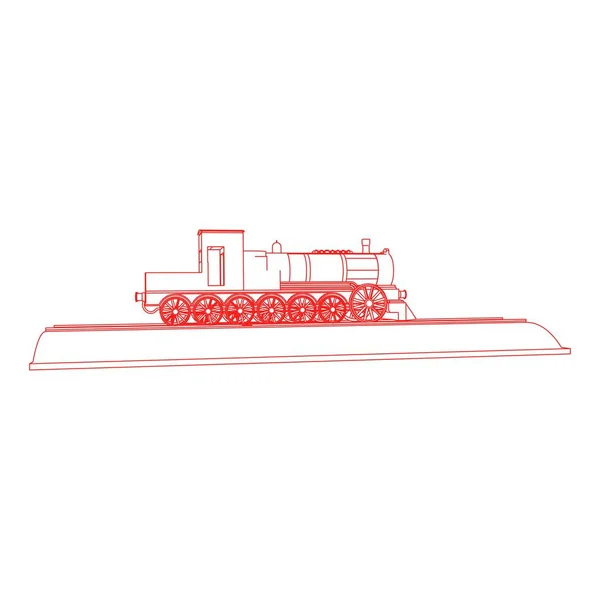 Linha de arte do trem. Desenho para colorir - Trem - ilustração para as crianças —  Vetores de Stock