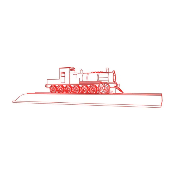 Línea de arte del tren. Dibujo para colorear - Tren - ilustración para los niños — Vector de stock