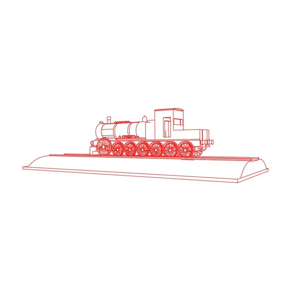 Linha de arte do trem. Desenho para colorir - Trem - ilustração para as crianças —  Vetores de Stock