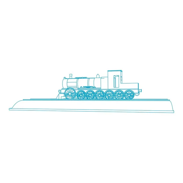 Linha de arte do trem. Desenho para colorir - Trem - ilustração para as crianças —  Vetores de Stock