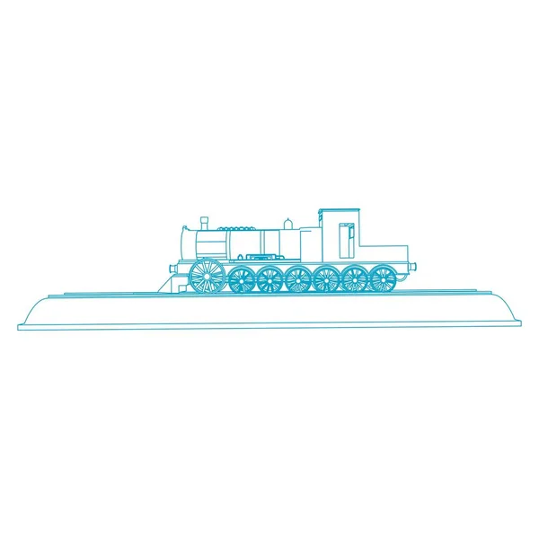 Línea de arte del tren. Dibujo para colorear - Tren - ilustración para los niños — Vector de stock