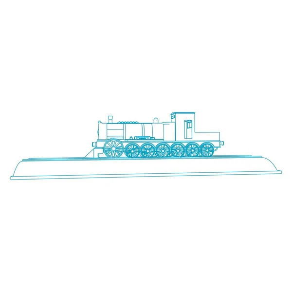 Línea de arte del tren. Dibujo para colorear - Tren - ilustración para los niños — Vector de stock