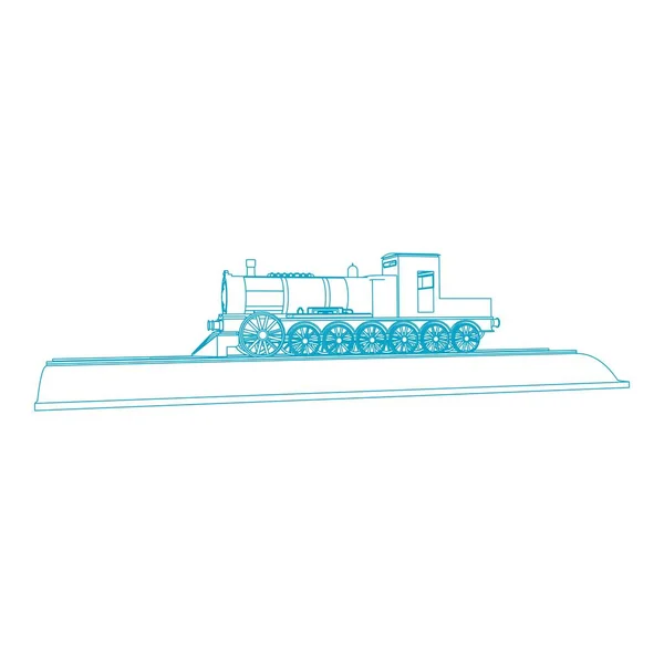 Línea de arte del tren. Dibujo para colorear - Tren - ilustración para los niños — Vector de stock