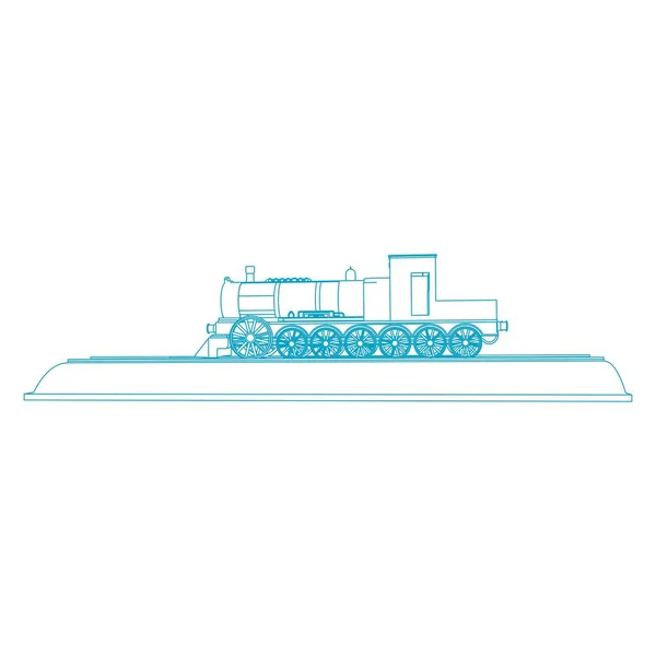 Linienkunst des Zuges. Malseite - Zug - Illustration für die Kinder — Stockvektor