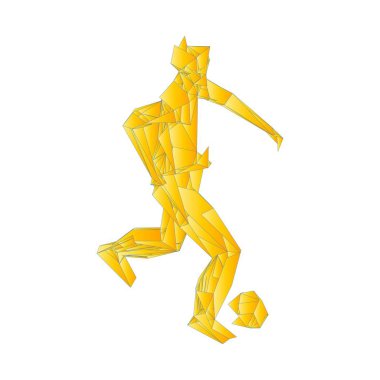 Futbolcu topa vuruyor. Vektör illüstrasyonu. Futbolcu, topa vur, parçacık farklılığı kompozisyonu, vektör illüstrasyonu