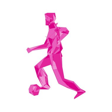 Futbolcu topa vuruyor. Vektör illüstrasyonu. Futbolcu, topa vur, parçacık farklılığı kompozisyonu, vektör illüstrasyonu